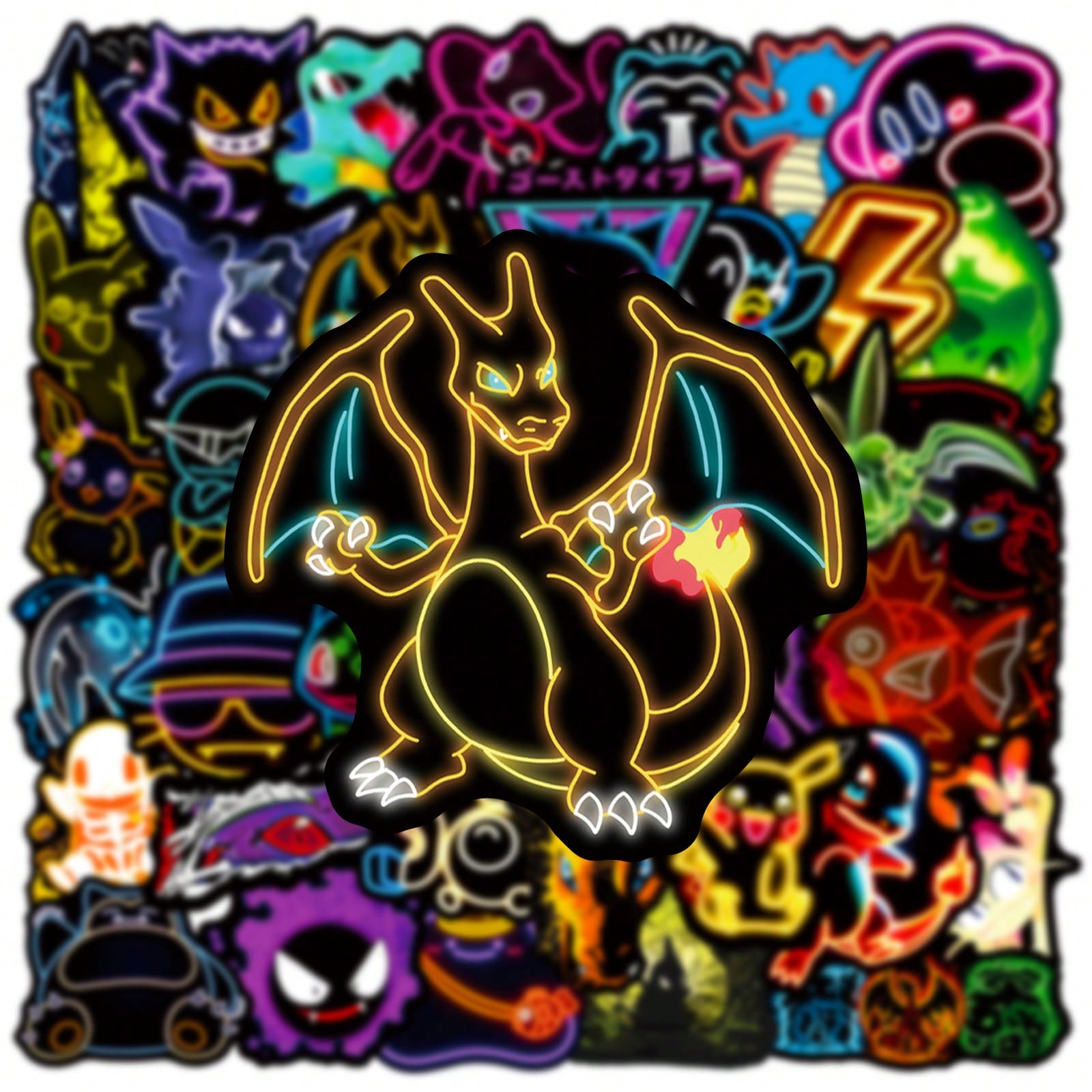 Laptop Accessories Light - 60/100pcs Neon Light Anime Pokemon Stickers