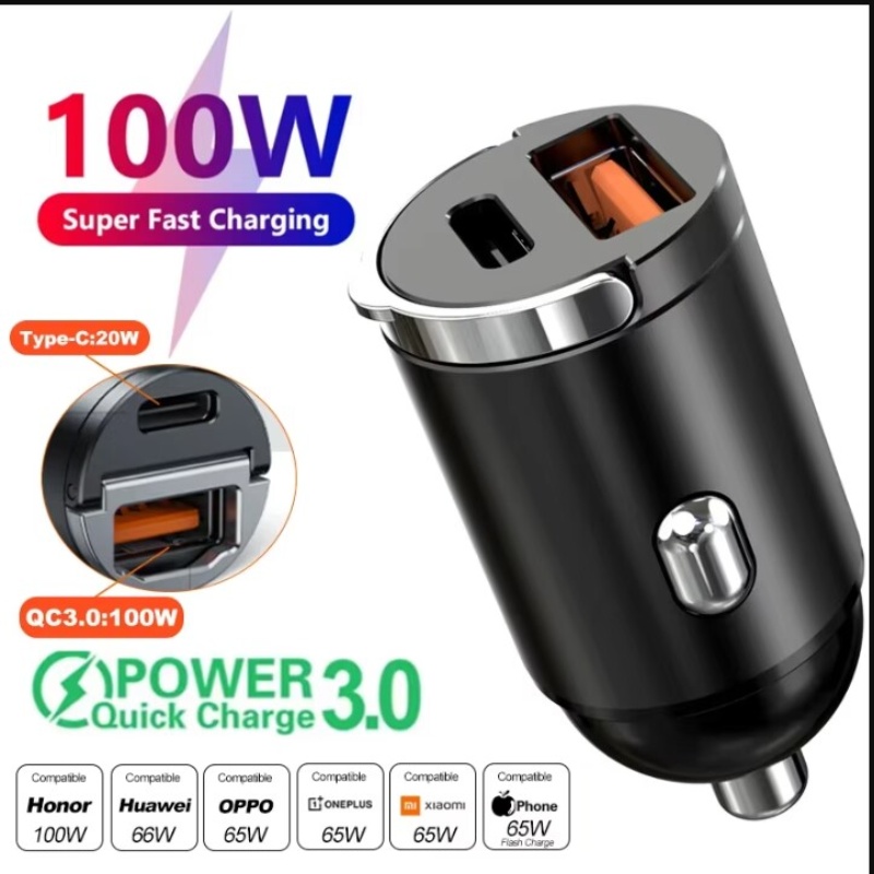 Usb C Power Adapter - Mini 100W PD QC Pull Ring