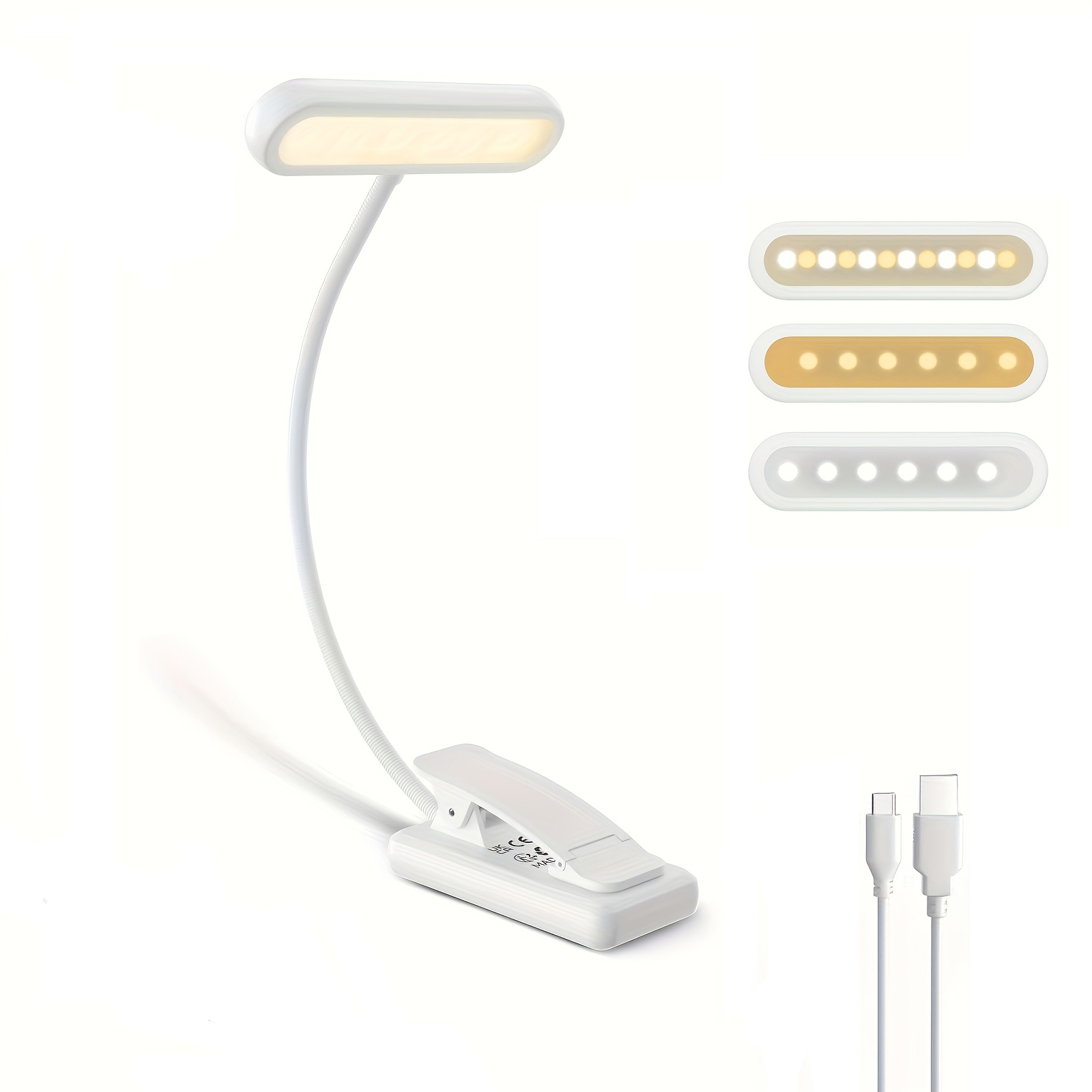 Laptop Accessories Light - Portable Clip on Book Light Tri
