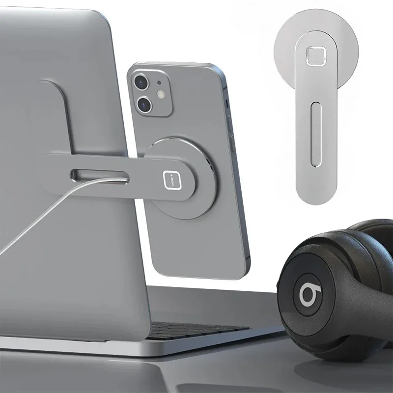 Laptop Accessories Must Have - Magnetic Invisible Foldaway Laptop Phone Holder