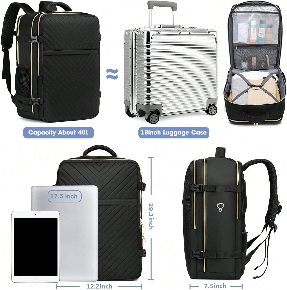 Large Carry On Travel Backpack - Laptop Backpack Anti Theft review and price