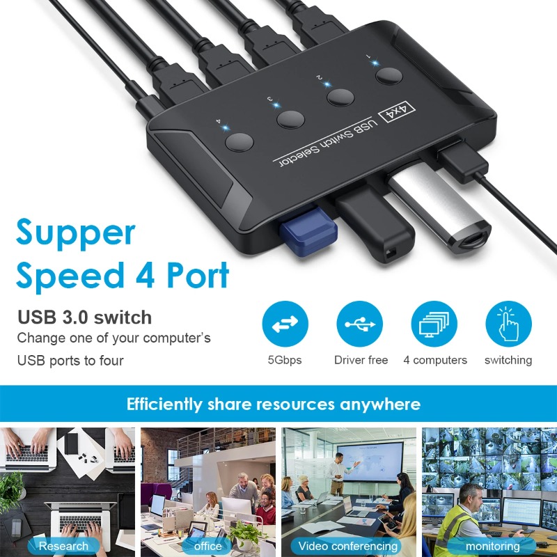4 In 4 Out KVM USB3.0 Switch S - Laptop Accessories Toys review and price
