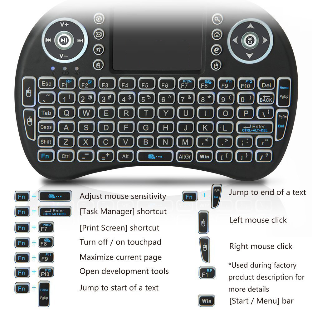 Backlit Mini Wireless Keyboard - Laptop Accessories Combo review and price