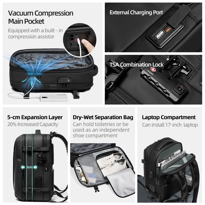 Men Travel Backpack One Click  - Laptop Backpack Anti Theft review and price